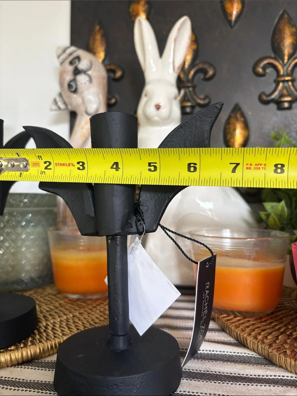 💎RARE💎🆕Rachel Zoe Black Metal Bat Candleholders, Bundle Of 3